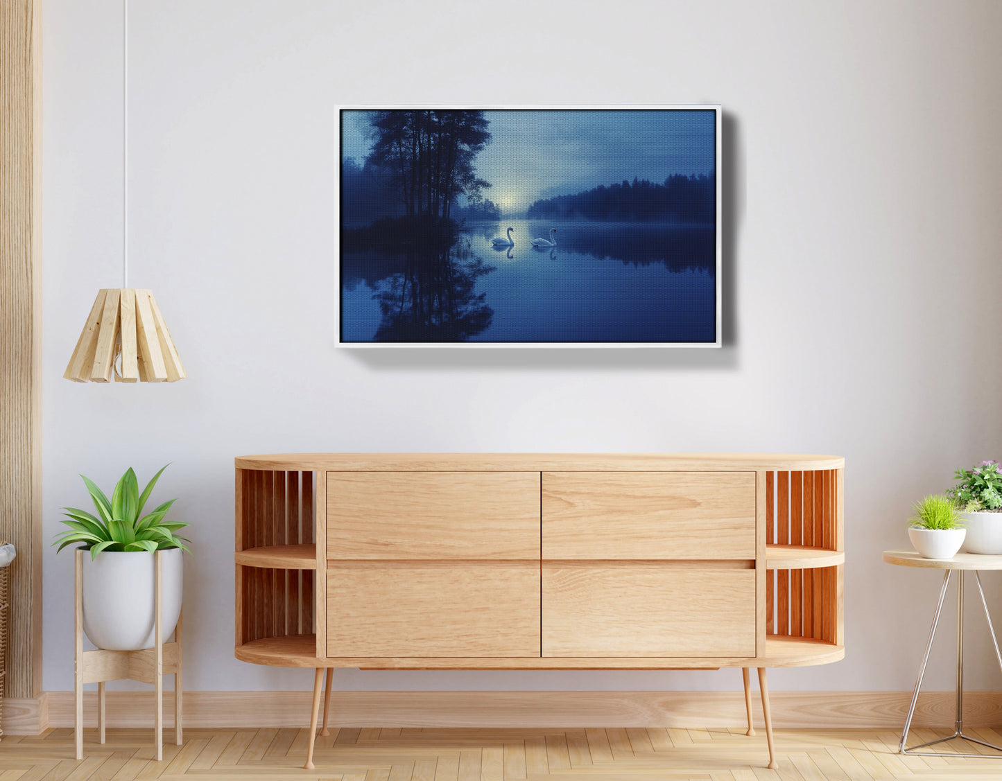 Blue Moon Swan Lake African American canvas print view 62
