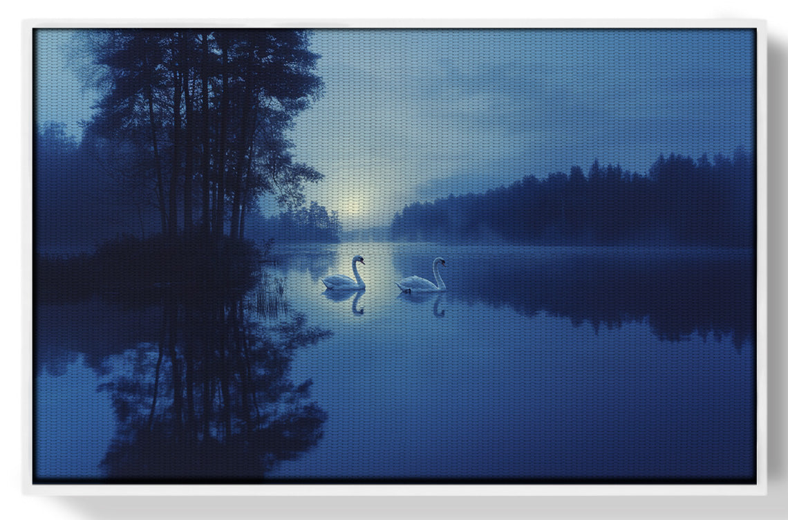 Blue Moon Swan Lake African American canvas print view 61