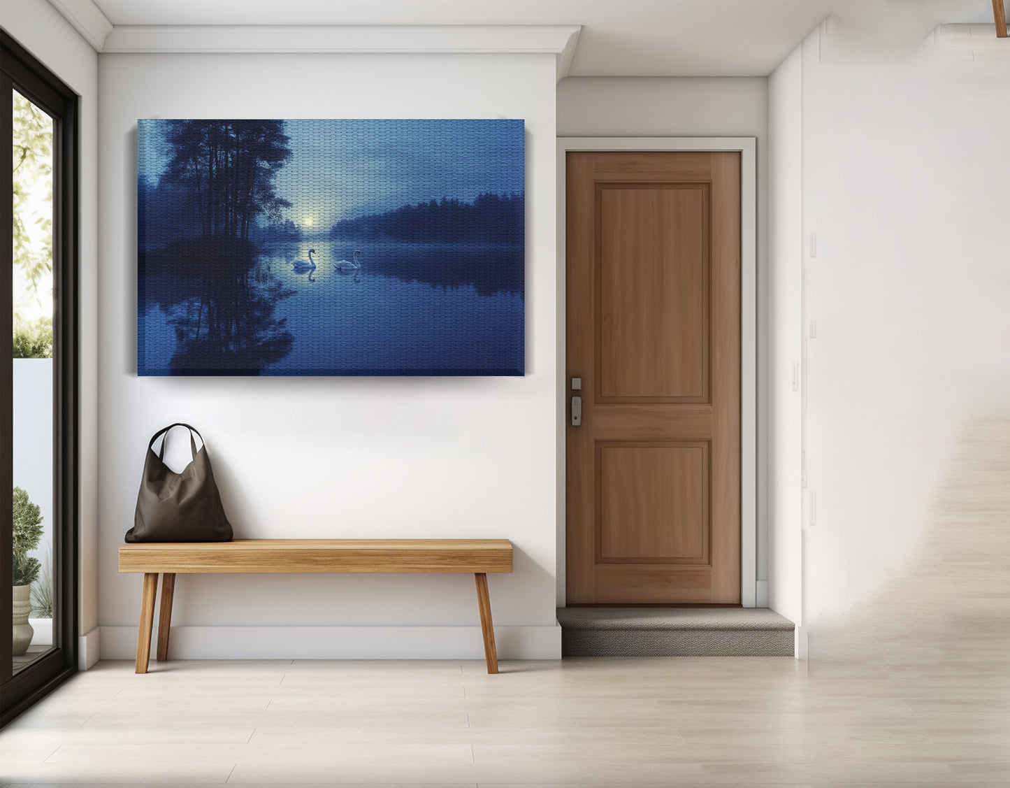 Blue Moon Swan Lake African American canvas print view 17