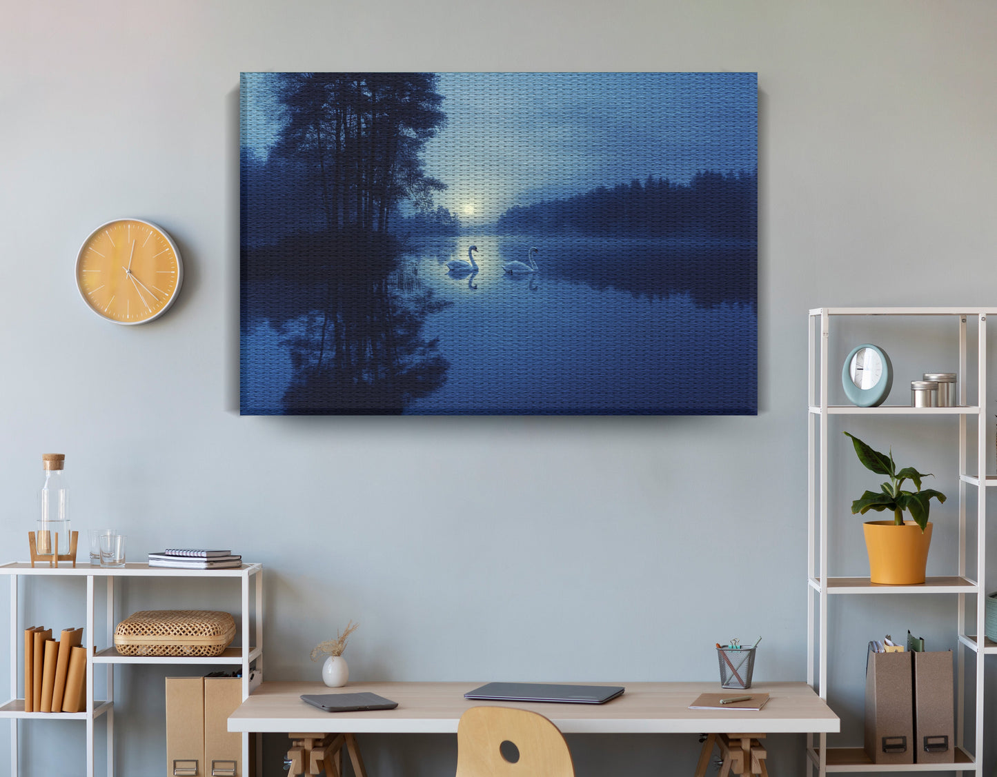 Blue Moon Swan Lake African American canvas print view 18