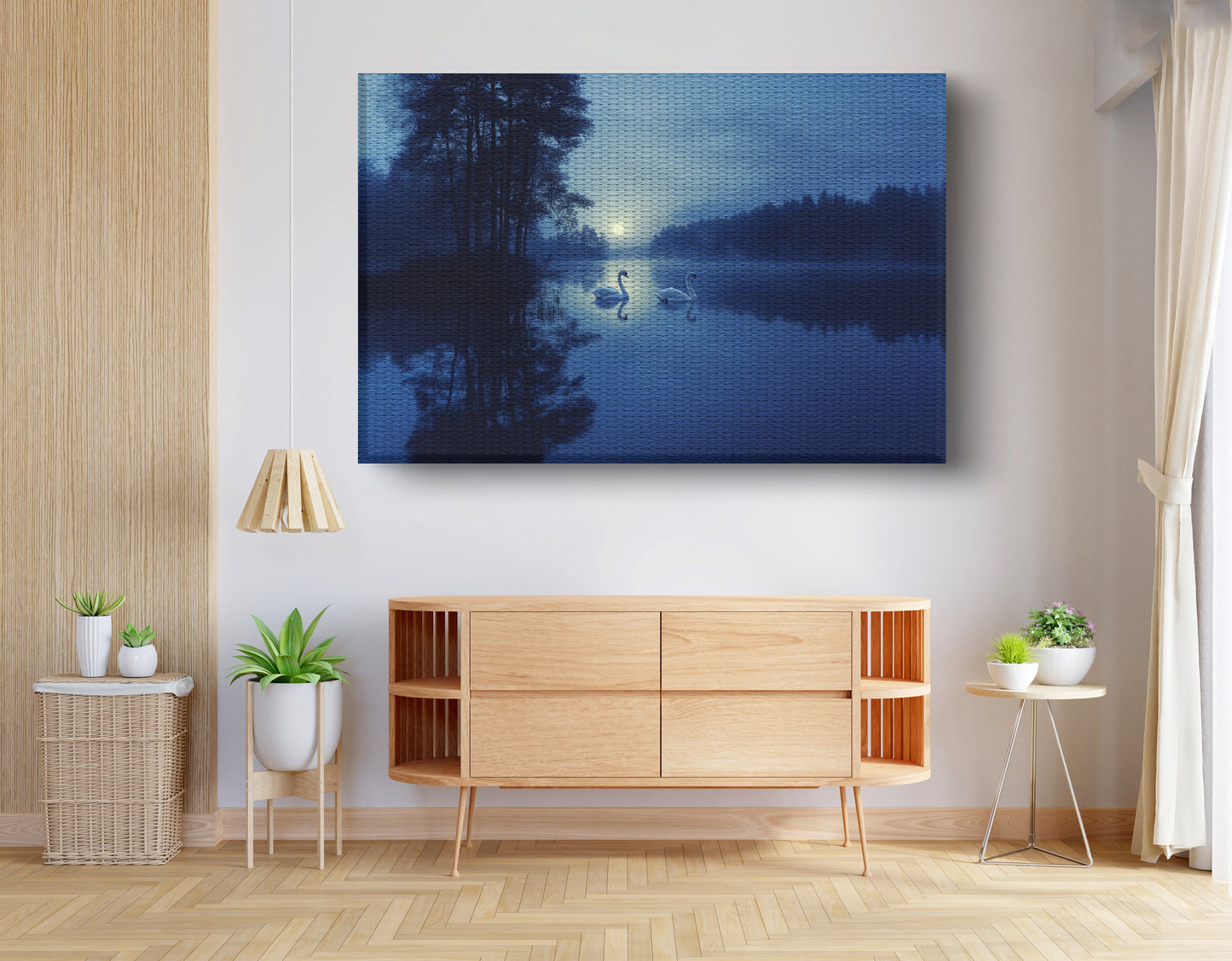 Blue Moon Swan Lake African American canvas print view 14