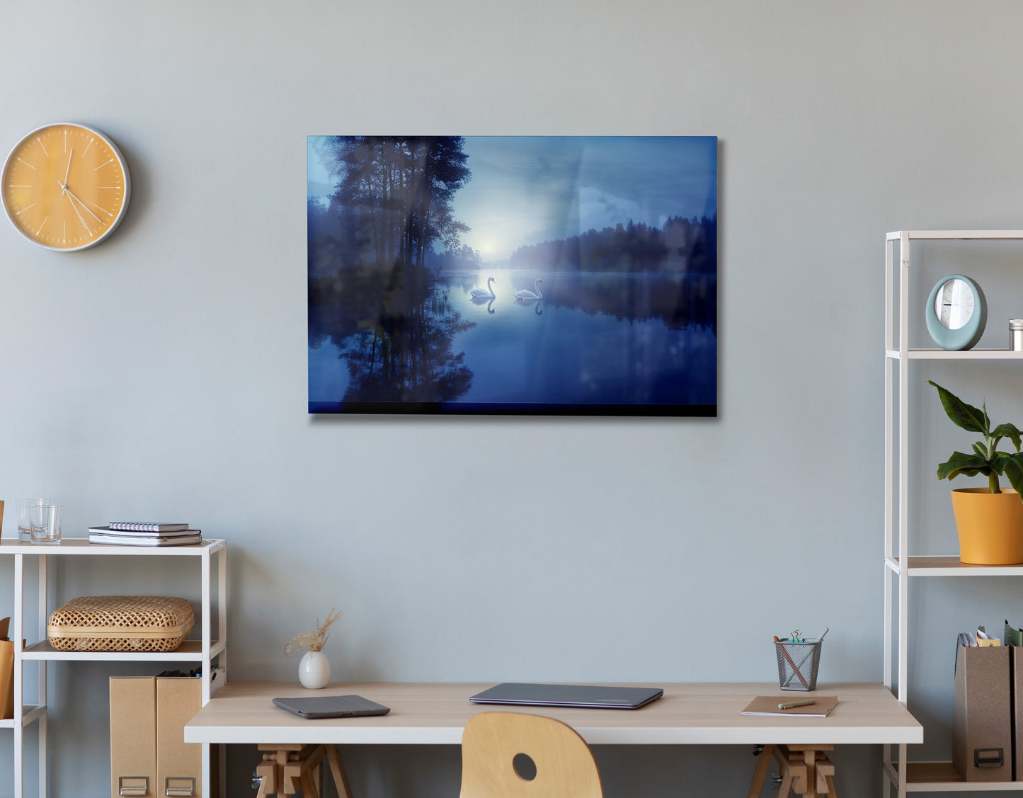 Blue Moon Swan Lake African American canvas print view 24