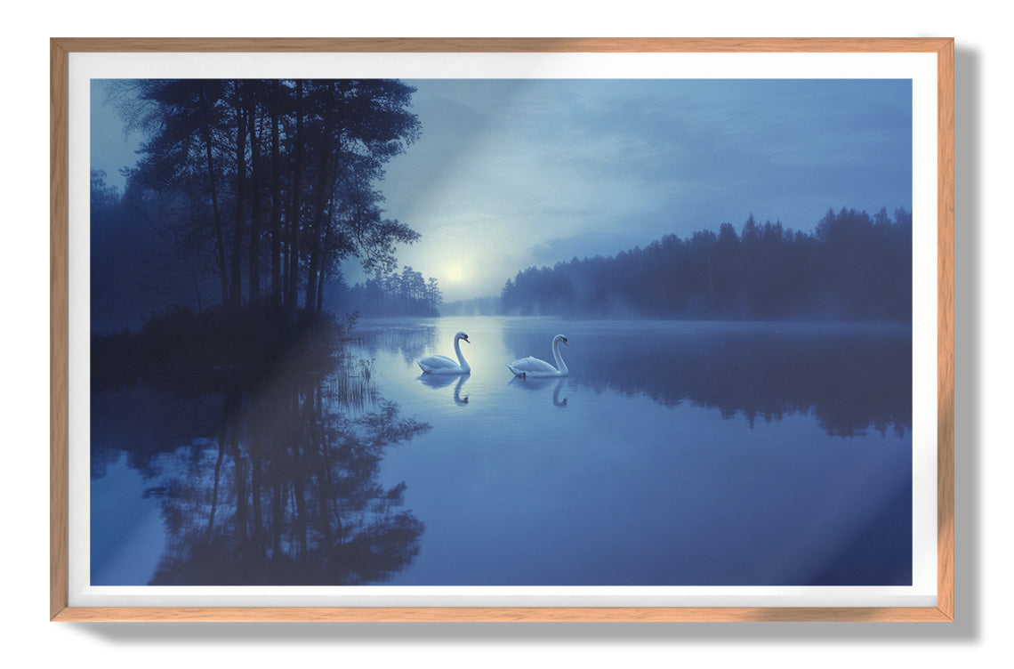 Blue Moon Swan Lake African American canvas print view 79