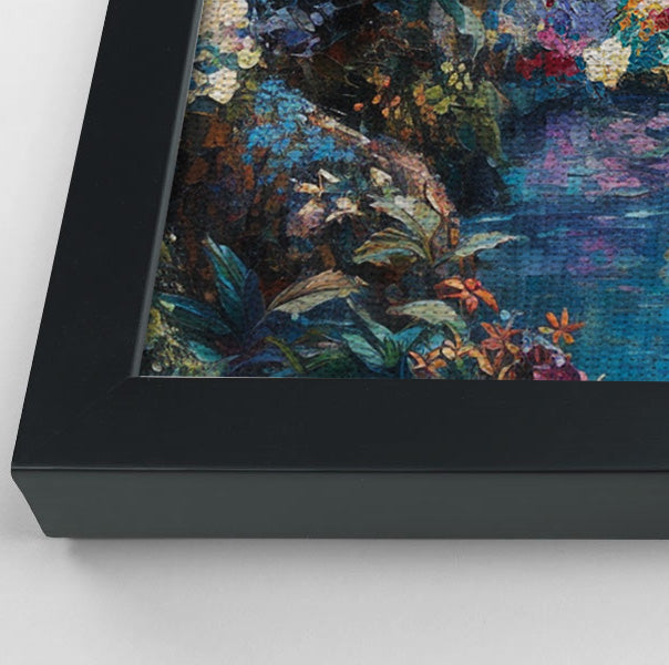 Black Mermaid Waterfall Fantasy African American canvas print view 28