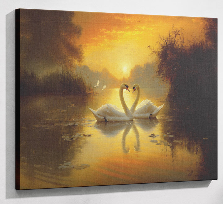 Golden Swan Lake African American canvas print canvas print with visible wall art format