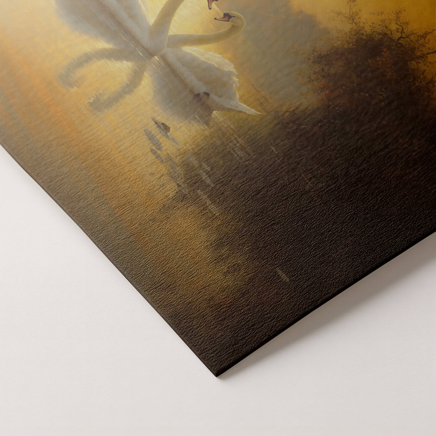 Golden Swan Lake African American canvas print artwork by MoomZee Artwork