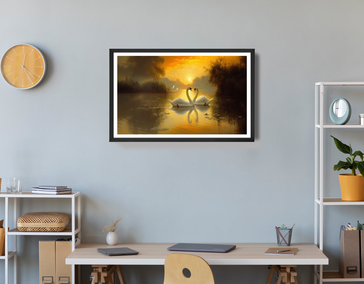 Golden Swan Lake African American canvas print view 72