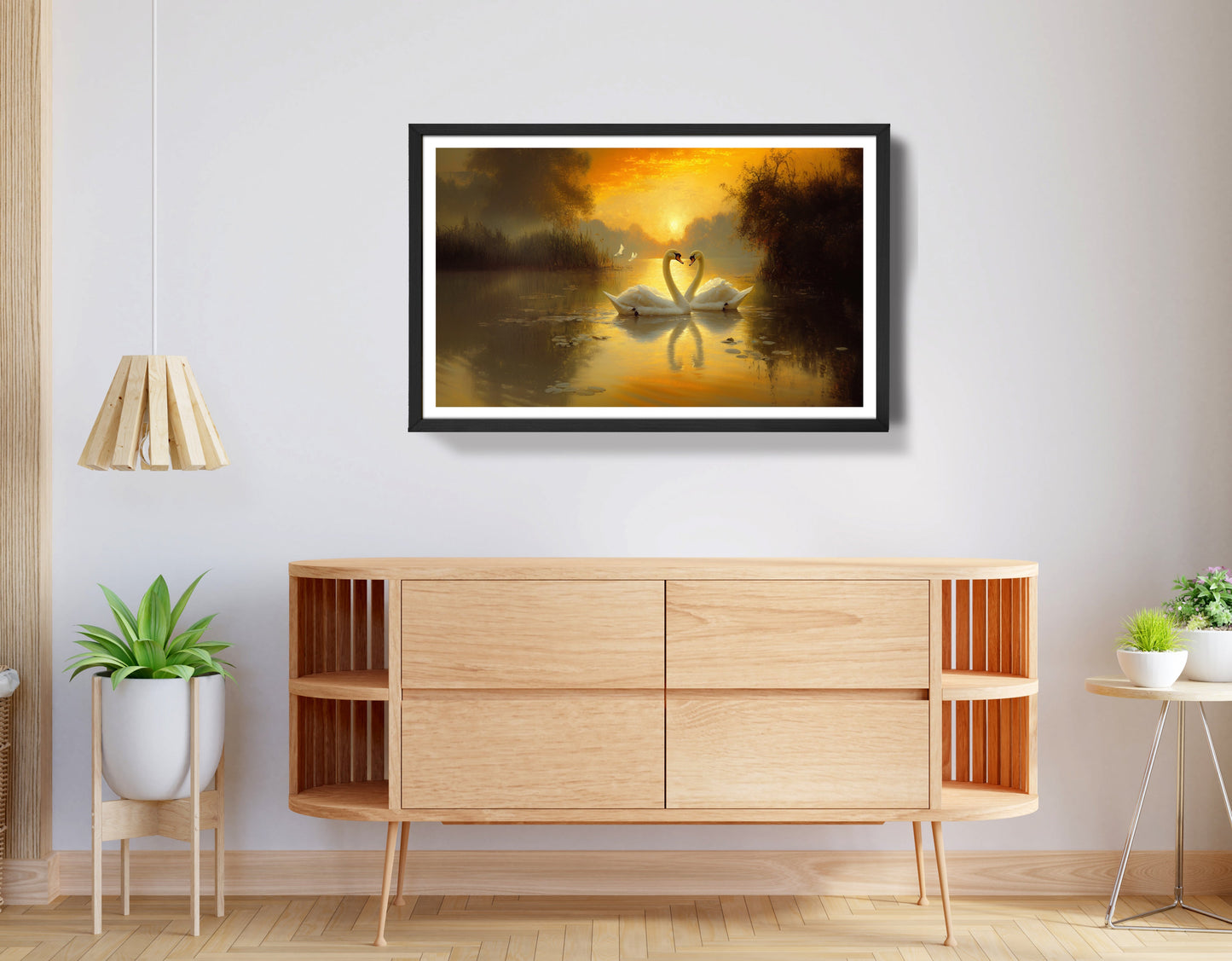 Golden Swan Lake African American canvas print view 68