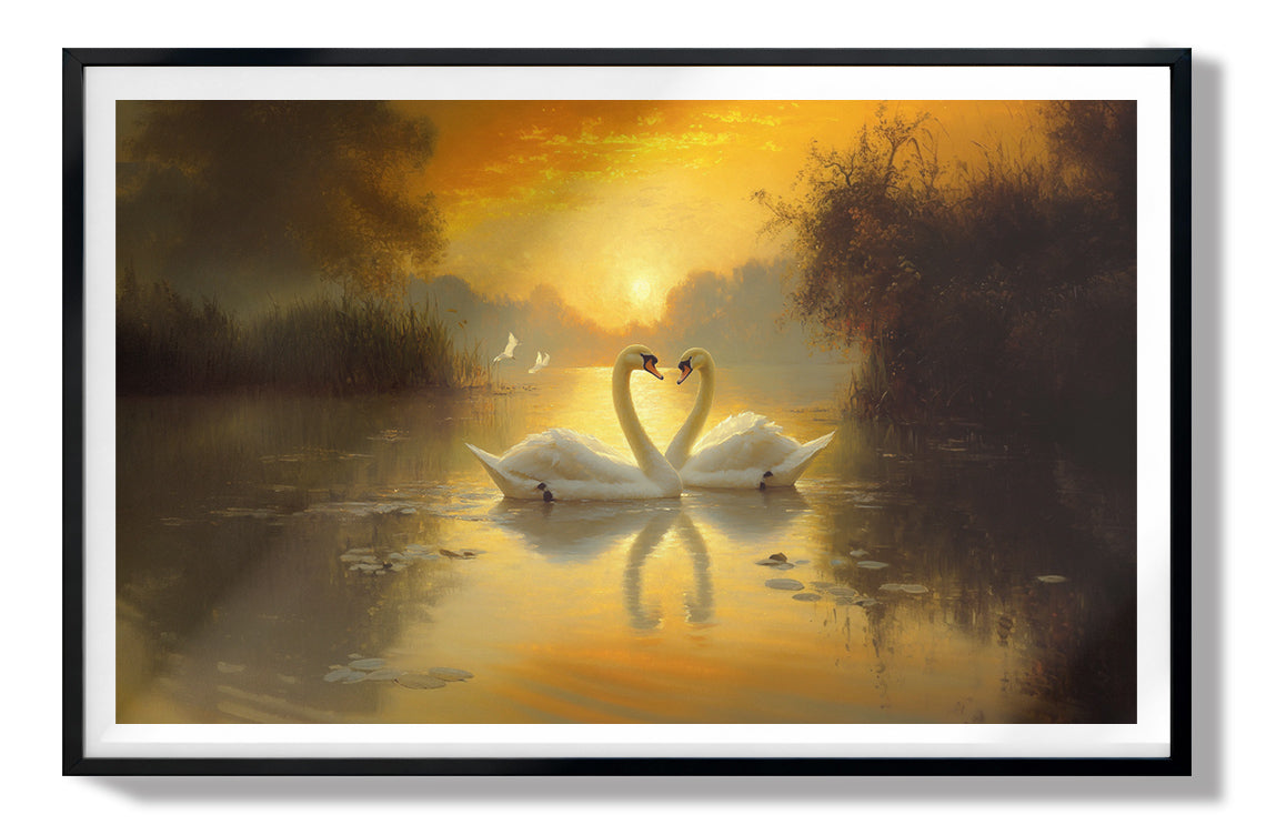 Golden Swan Lake African American canvas print view 67
