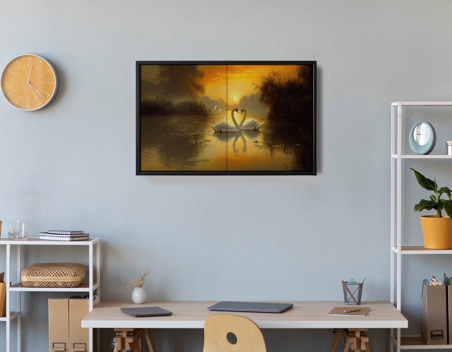Golden Swan Lake African American canvas print view 30