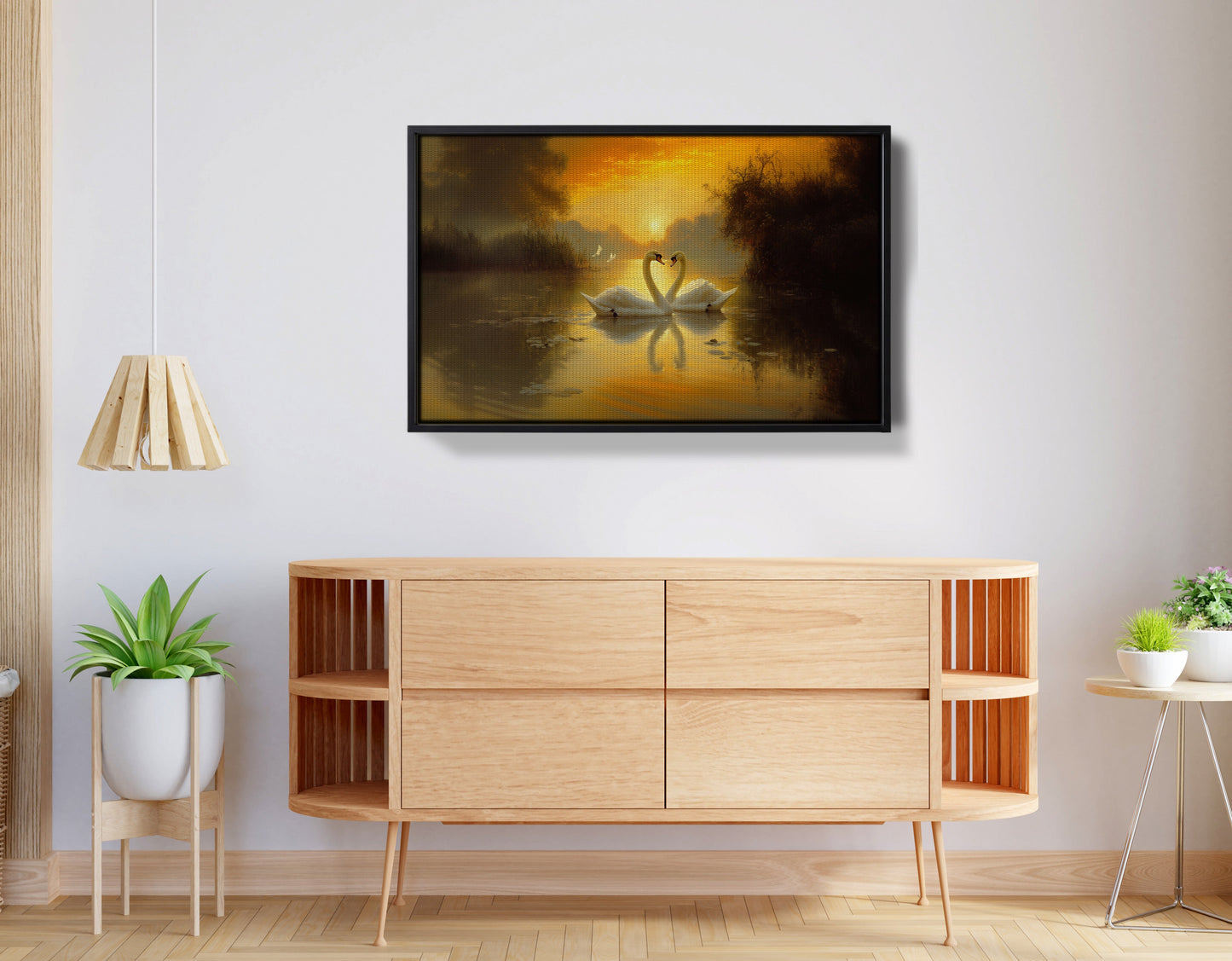 Golden Swan Lake African American canvas print view 26