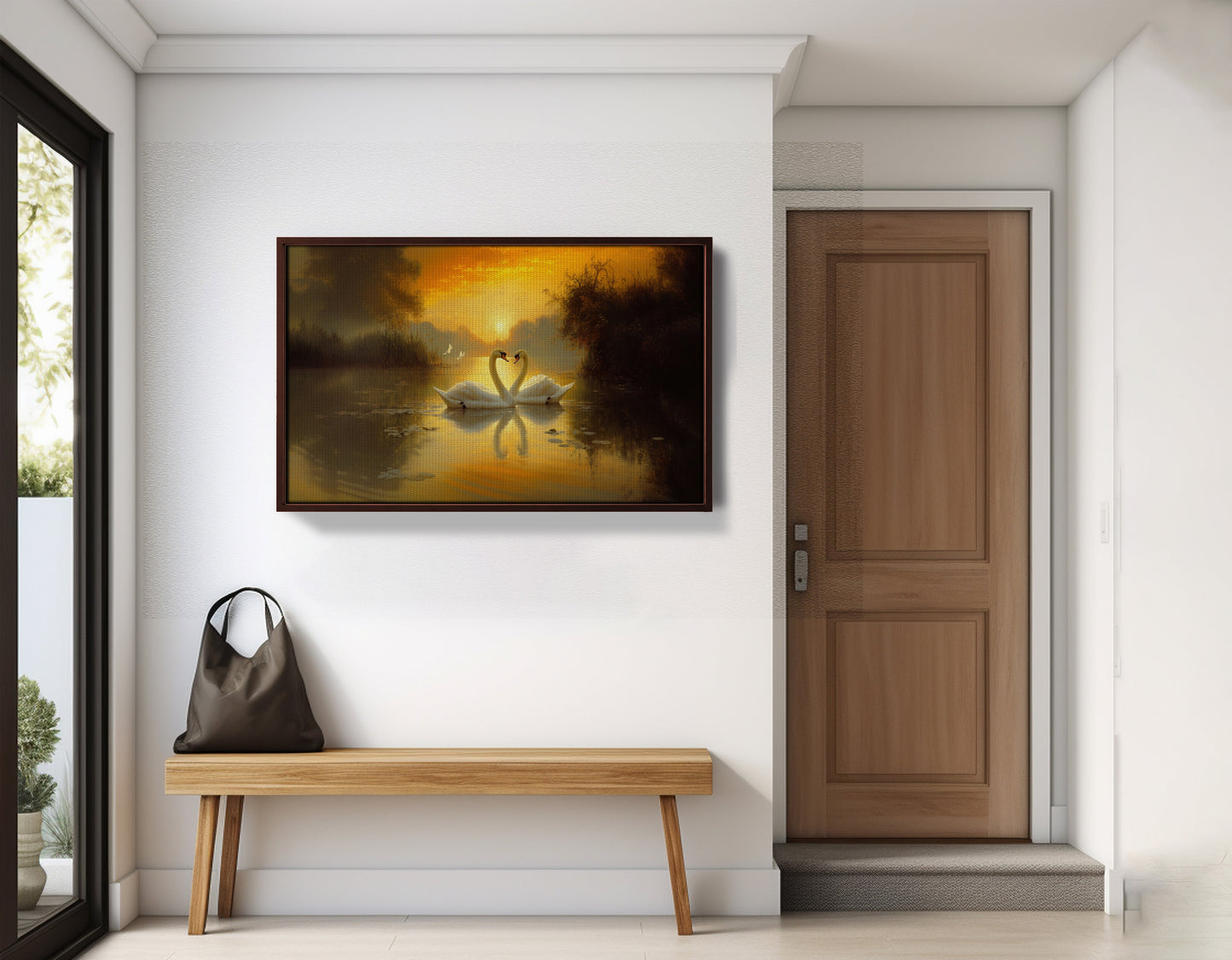 Golden Swan Lake African American canvas print view 35