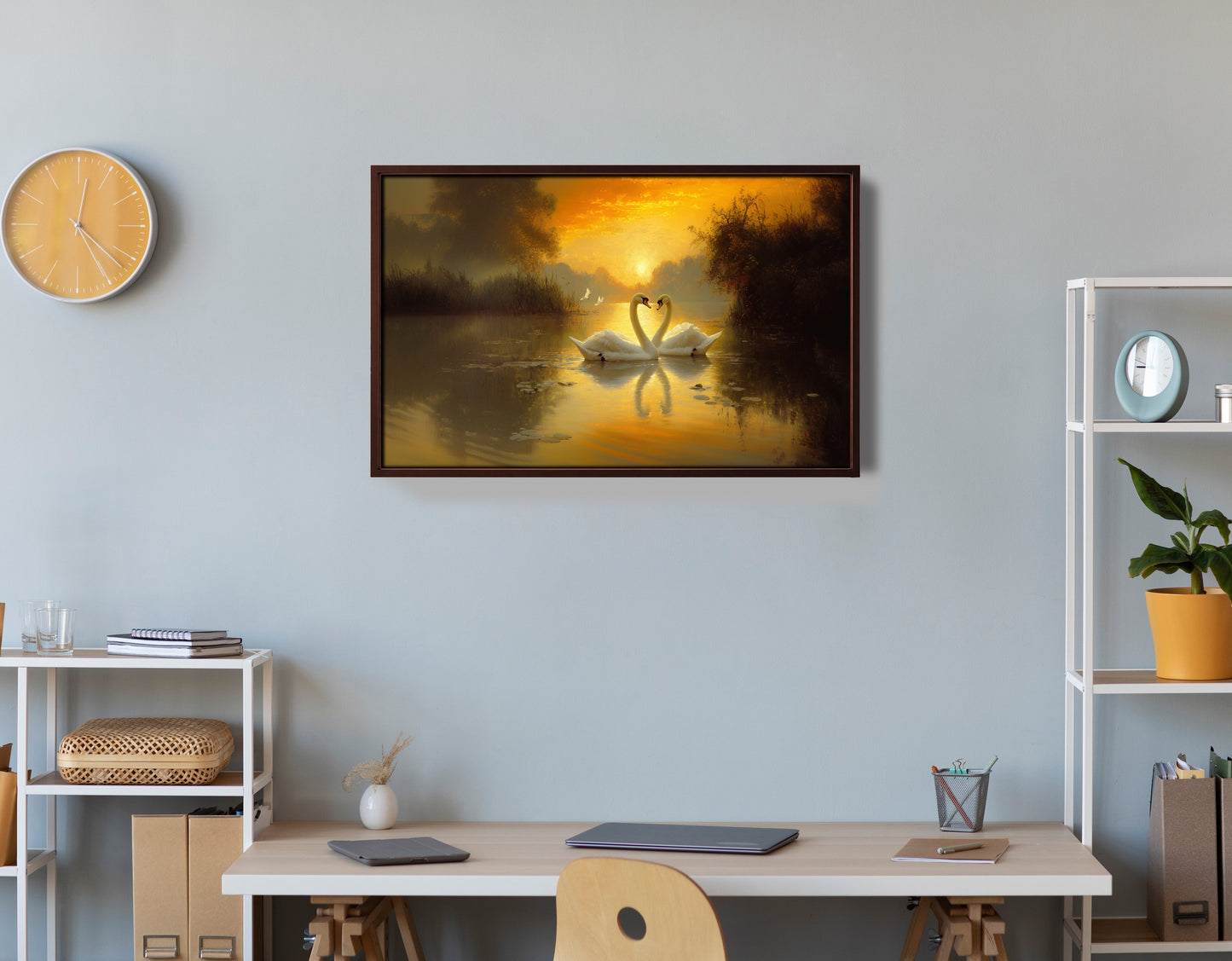 Golden Swan Lake African American canvas print view 36