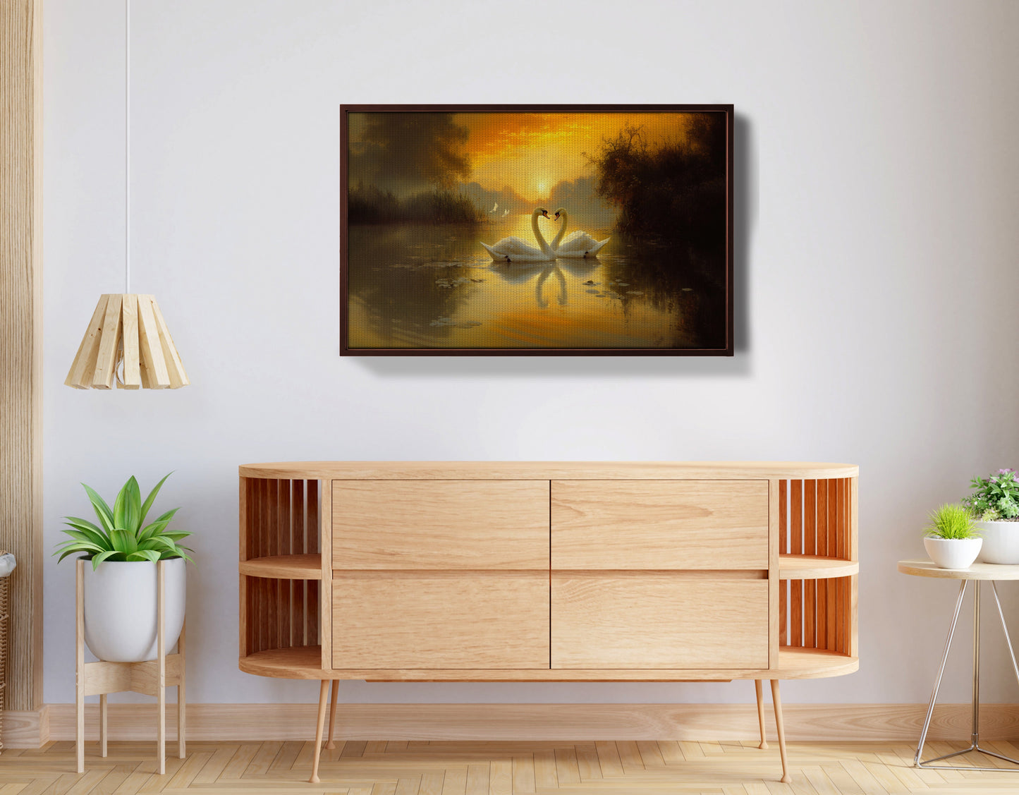 Golden Swan Lake African American canvas print view 32