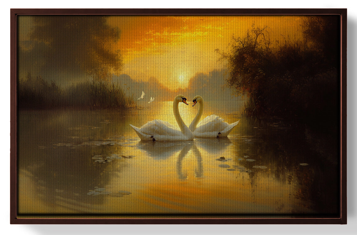 Golden Swan Lake African American canvas print view 31