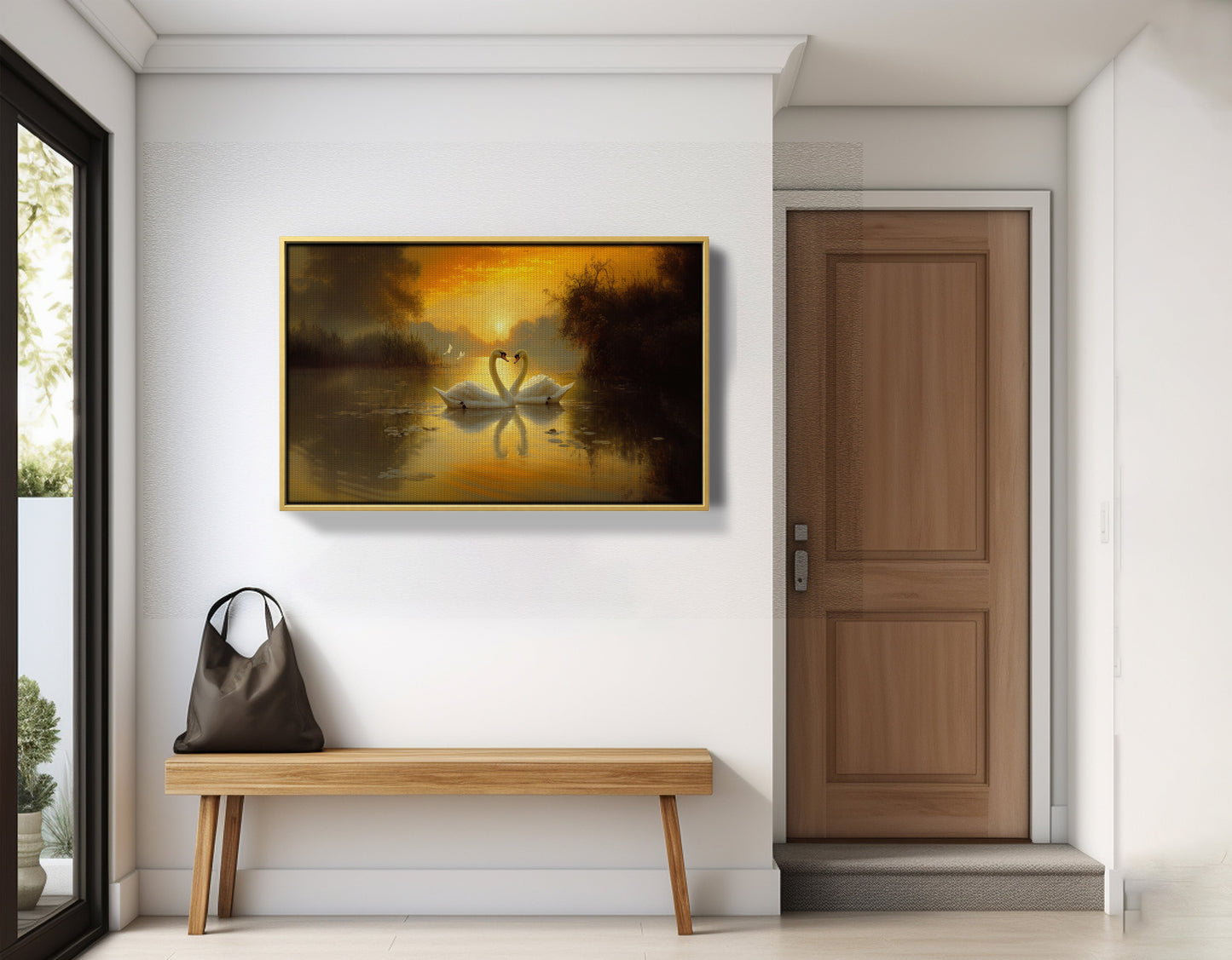 Golden Swan Lake African American canvas print view 41