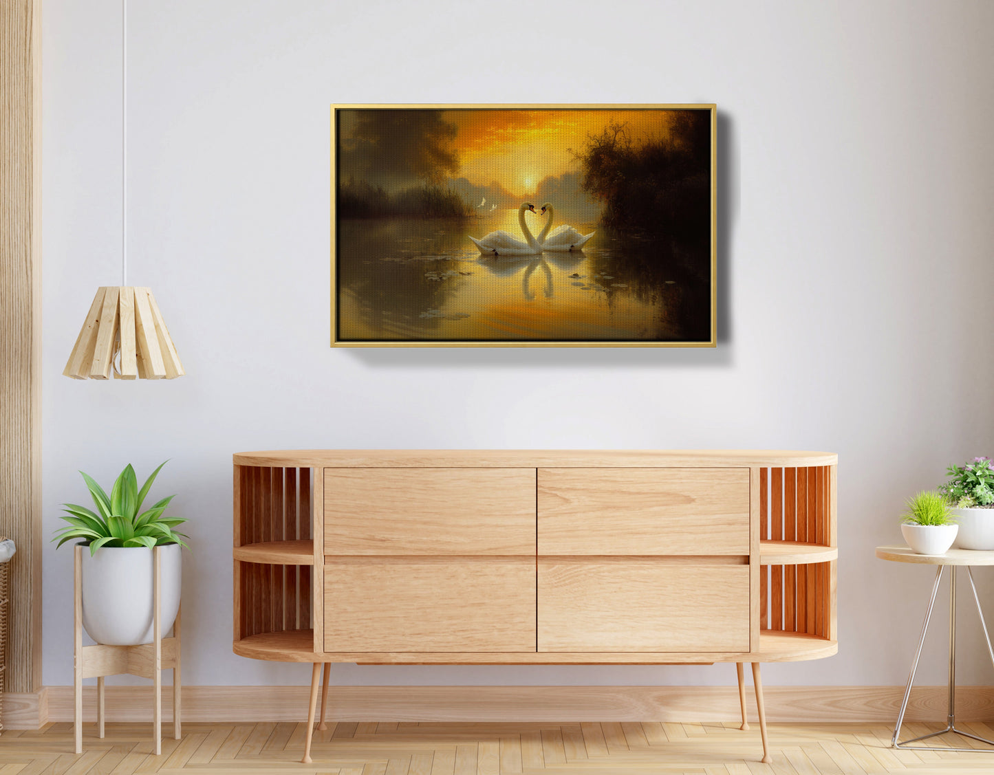 Golden Swan Lake African American canvas print view 38