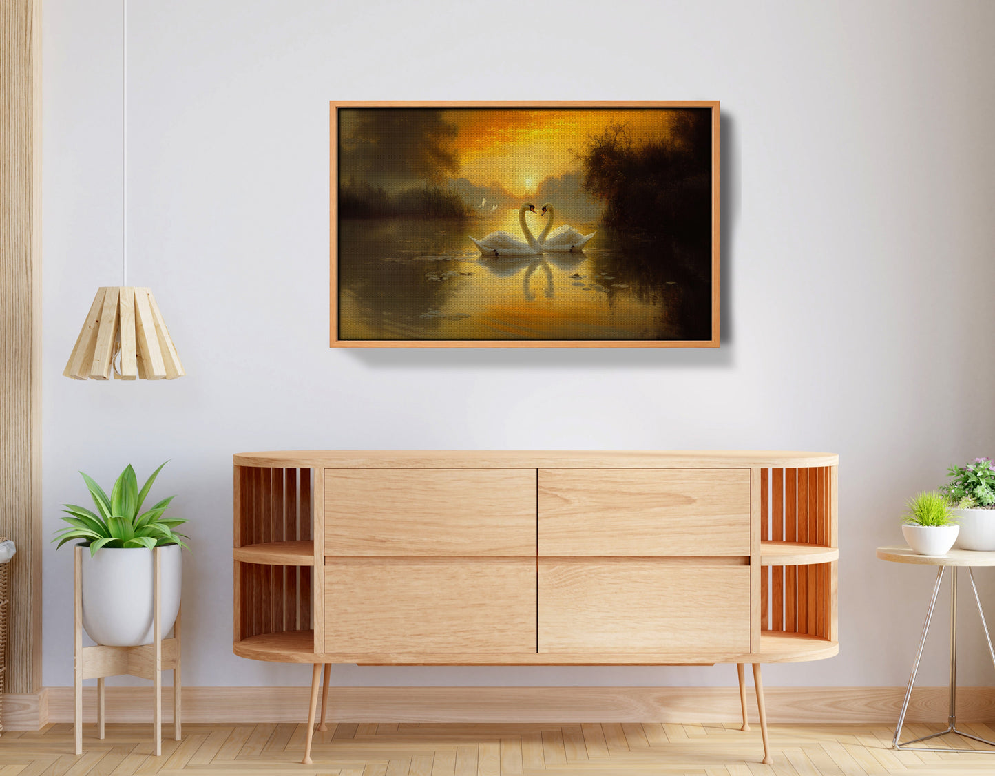 Golden Swan Lake African American canvas print view 44