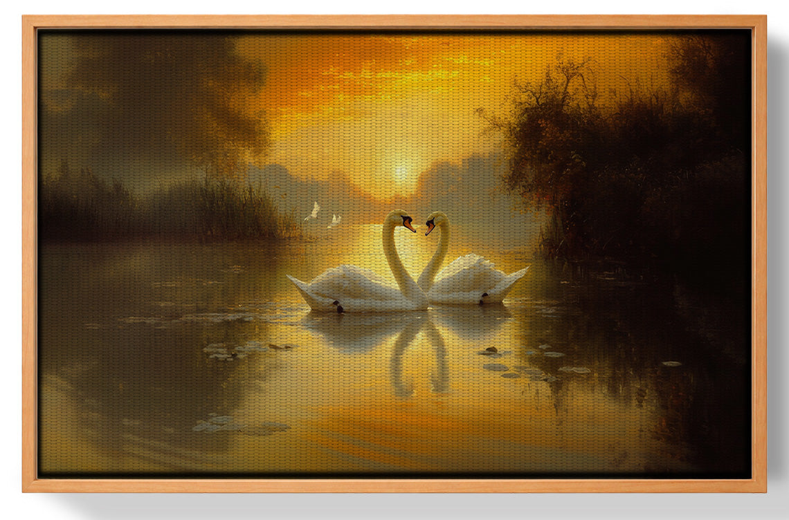 Golden Swan Lake African American canvas print view 43