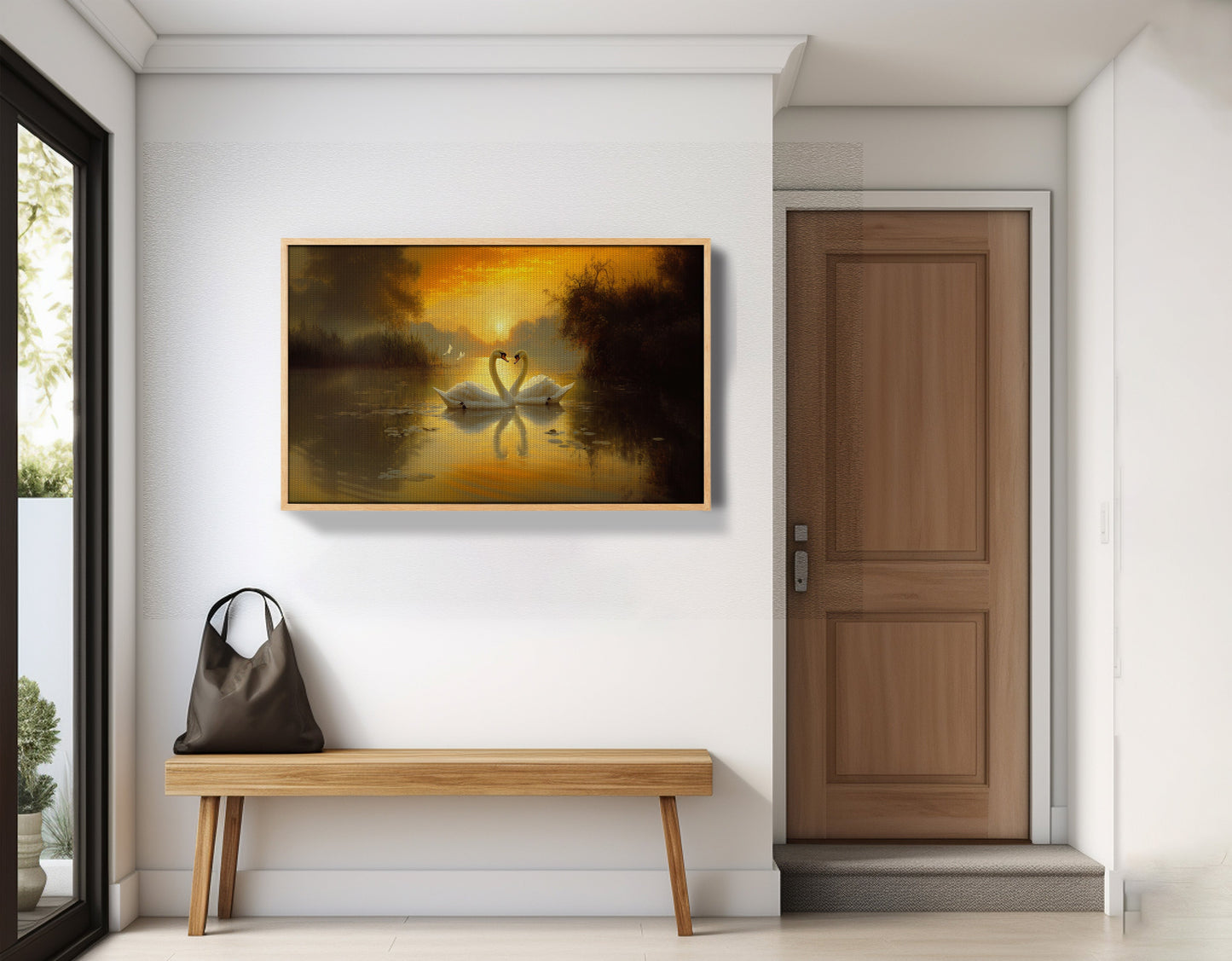 Golden Swan Lake African American canvas print view 53