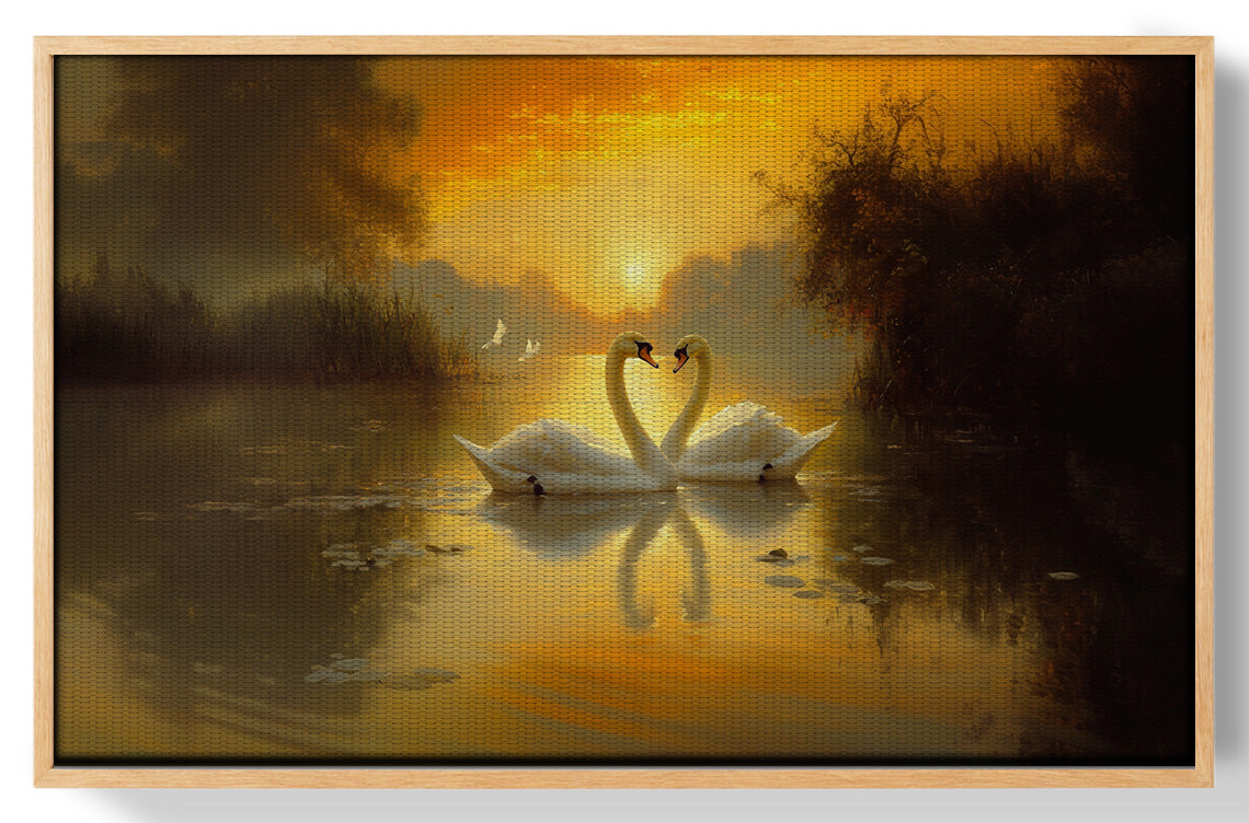Golden Swan Lake African American canvas print view 49