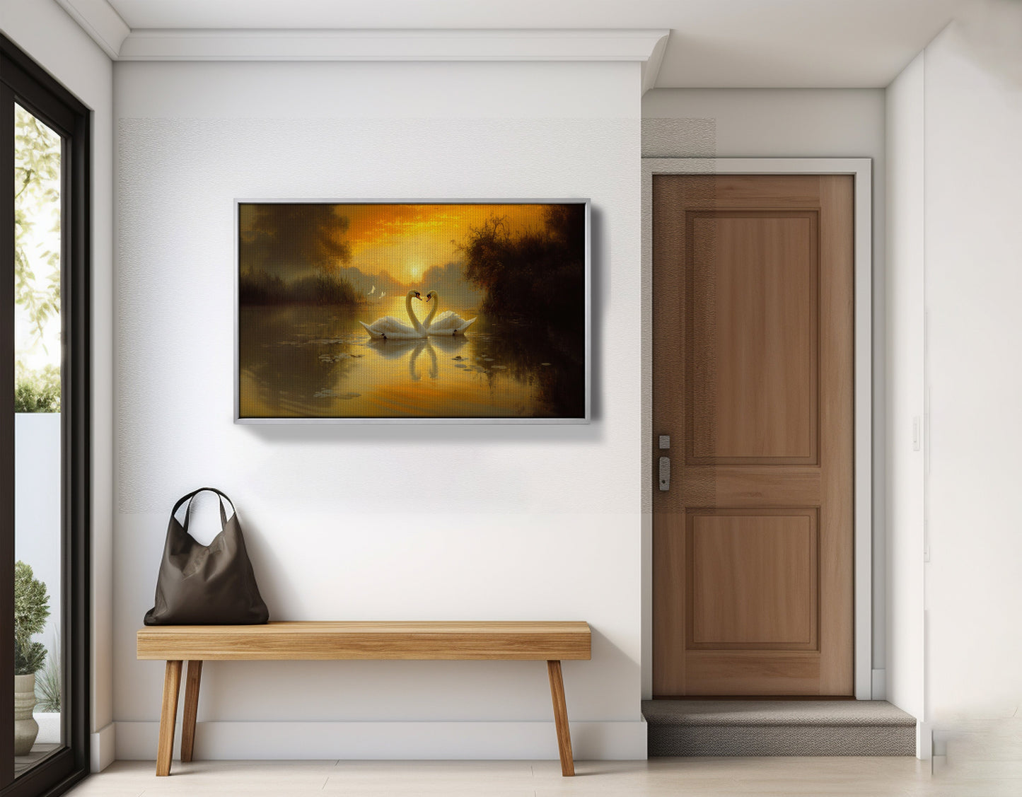 Golden Swan Lake African American canvas print view 59