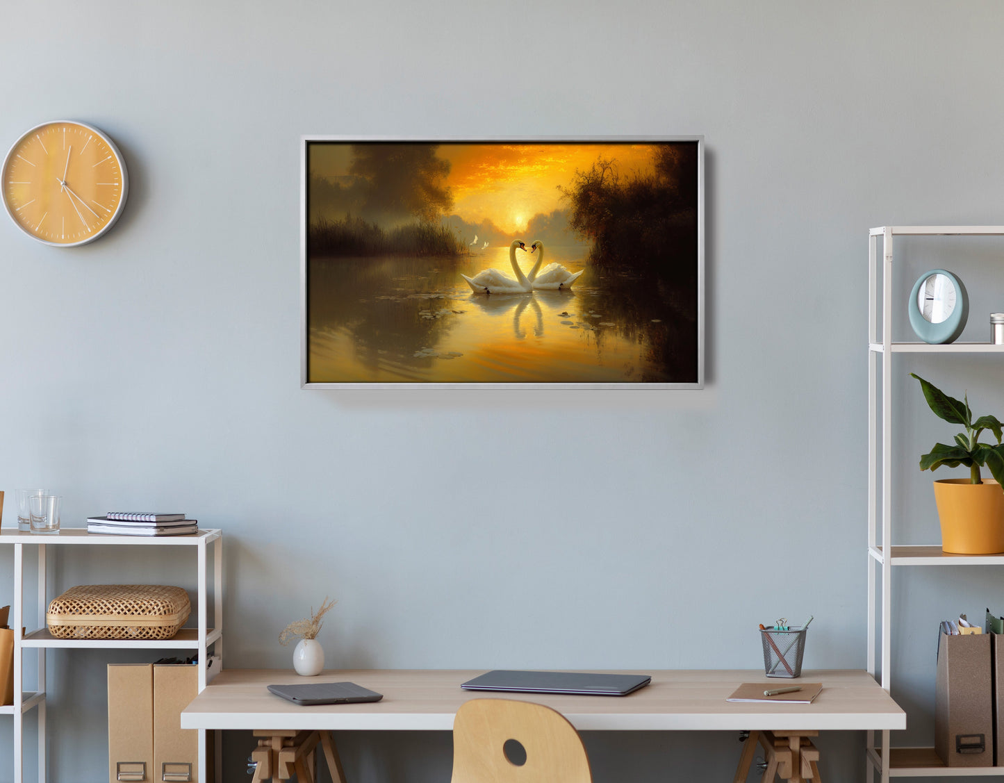 Golden Swan Lake African American canvas print view 60