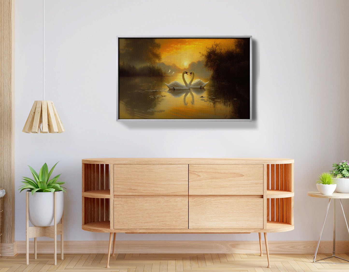 Golden Swan Lake African American canvas print view 56