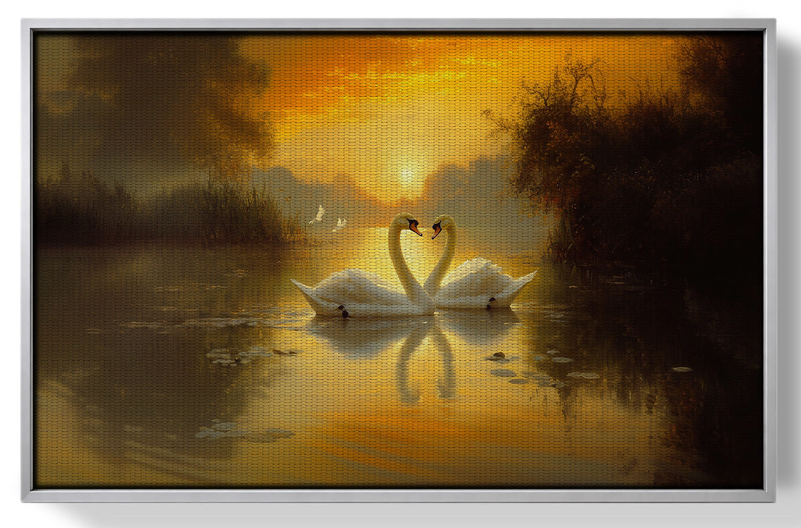 Golden Swan Lake African American canvas print view 55