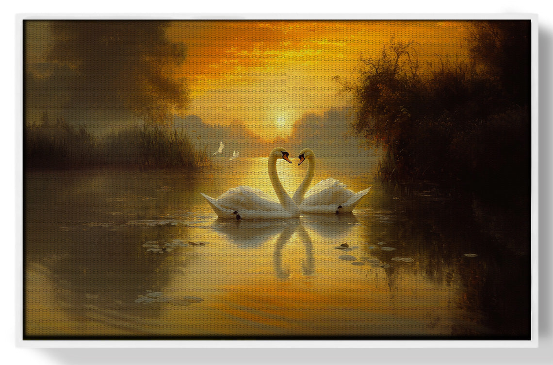 Golden Swan Lake African American canvas print view 61