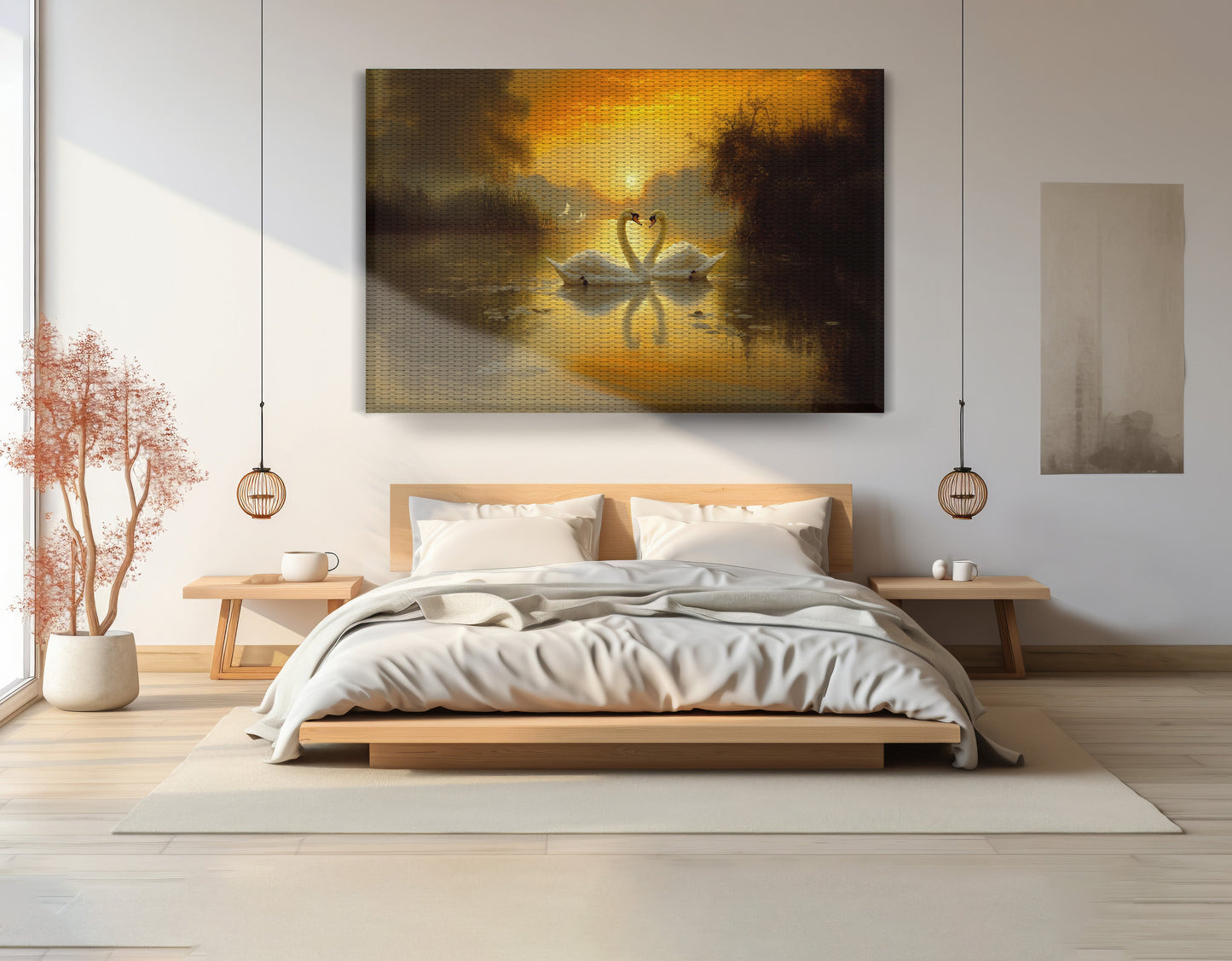 Golden Swan Lake African American canvas print view 15