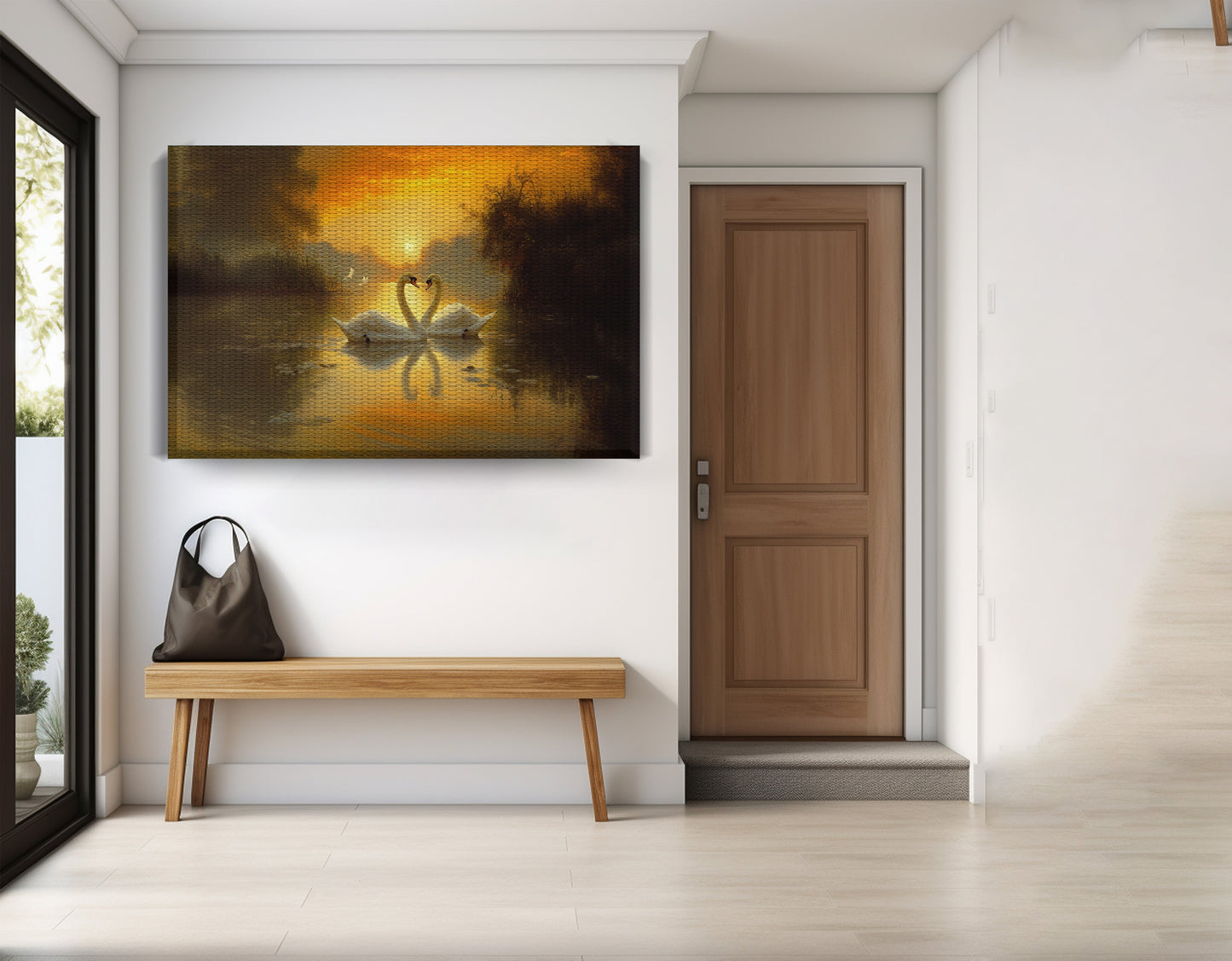 Golden Swan Lake African American canvas print view 17