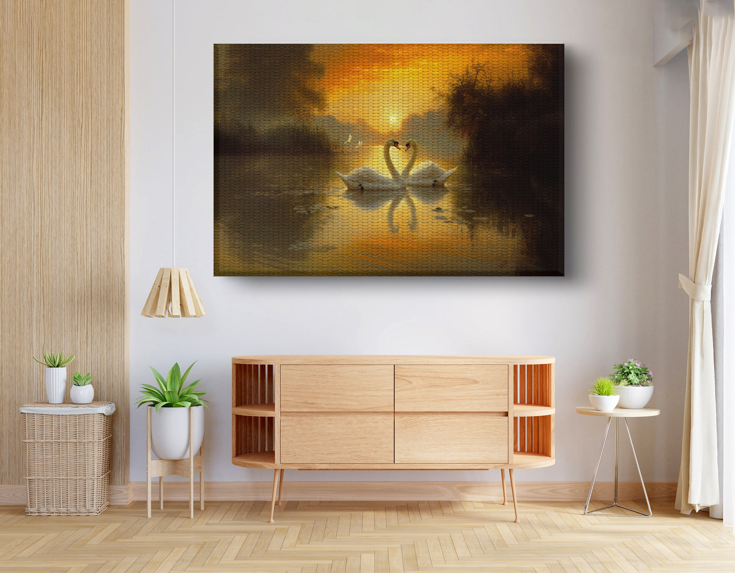 Golden Swan Lake African American canvas print view 14