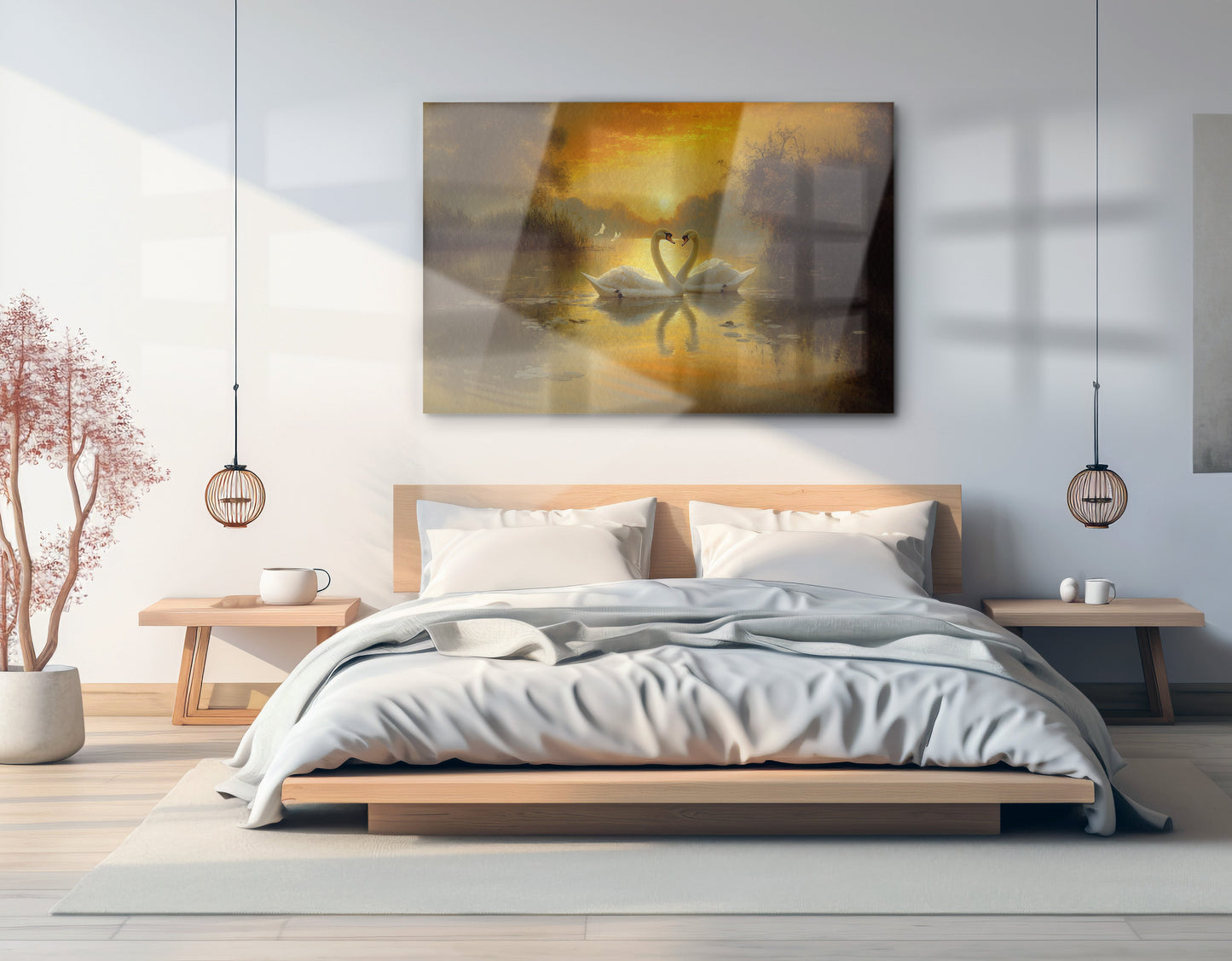 Golden Swan Lake African American canvas print view 21