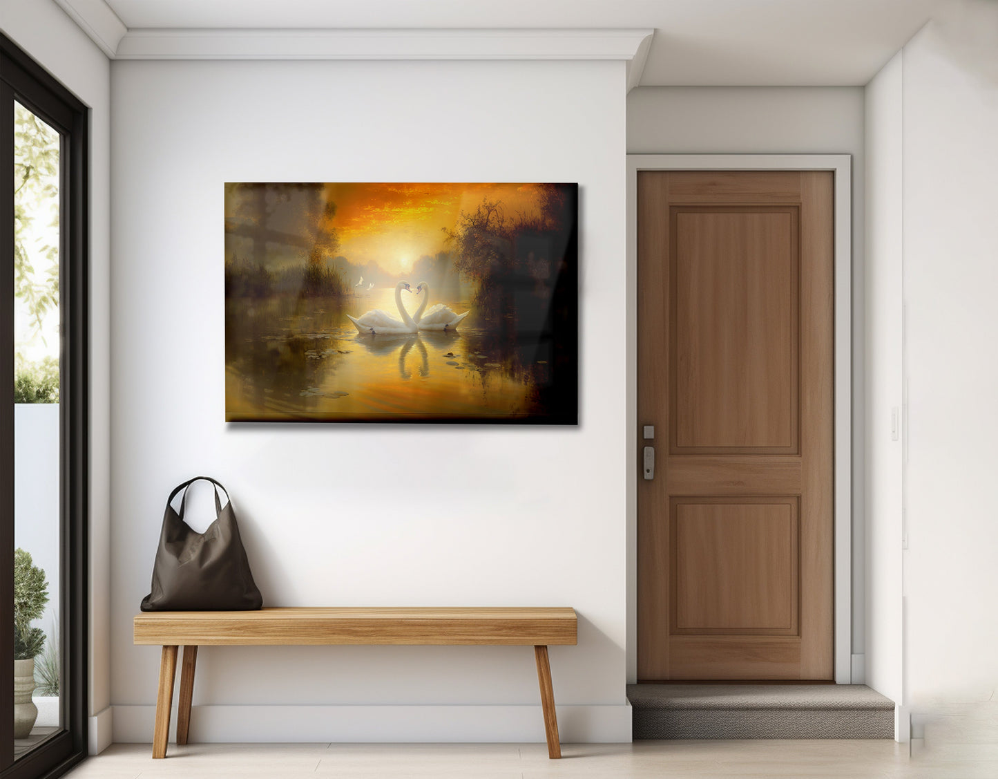 Golden Swan Lake African American canvas print view 23
