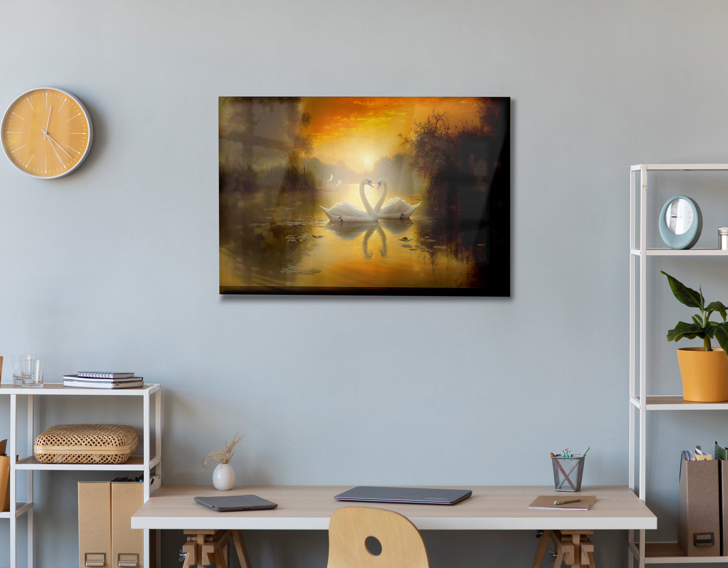 Golden Swan Lake African American canvas print view 24