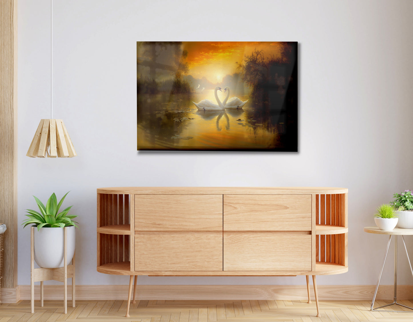 Golden Swan Lake African American canvas print view 20