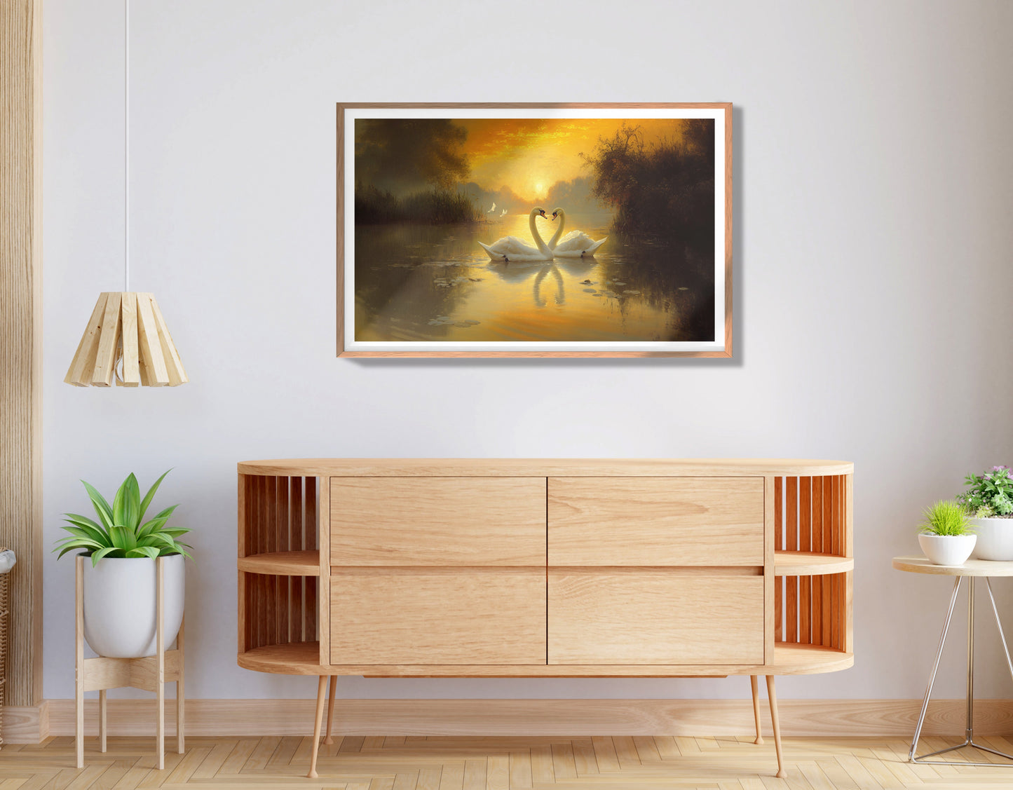 Golden Swan Lake African American canvas print view 80