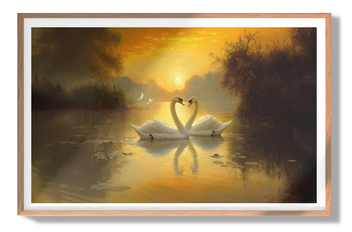 Golden Swan Lake African American canvas print view 79