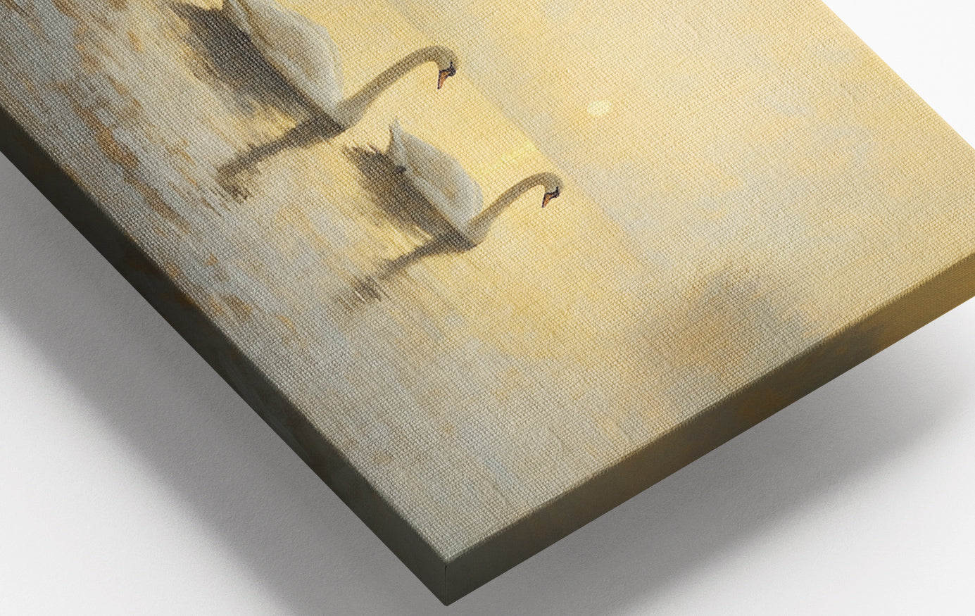 Close-up of Misty Swan Lake African American canvas print detail