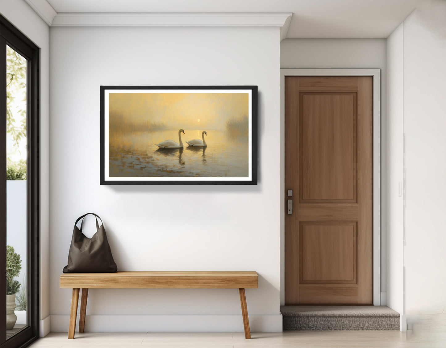 Misty Swan Lake African American canvas print view 71