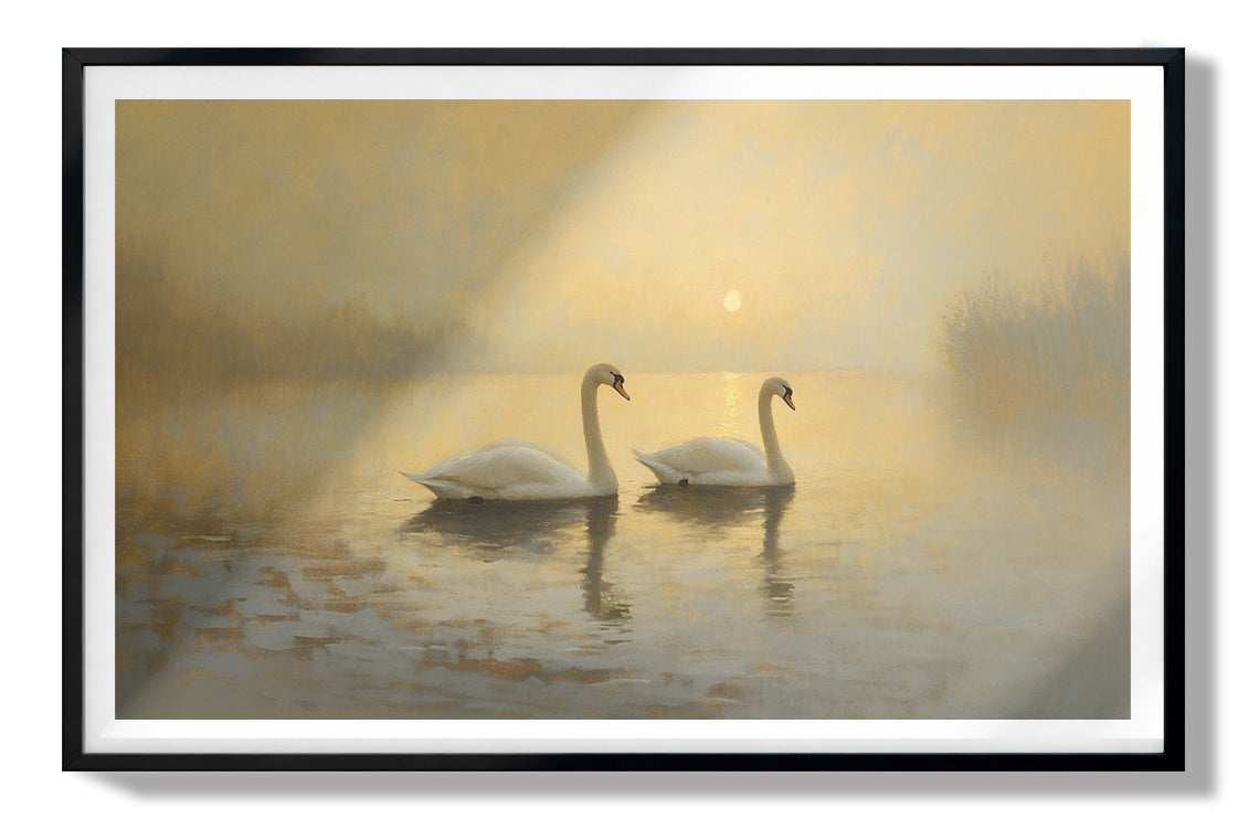 Misty Swan Lake African American canvas print view 67
