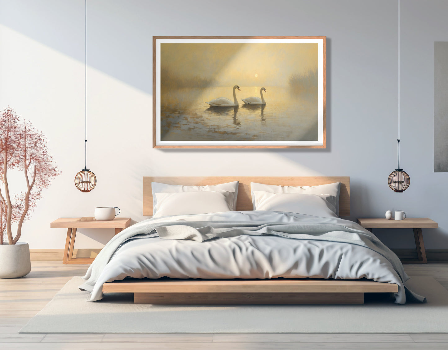 Misty Swan Lake African American canvas print view 81