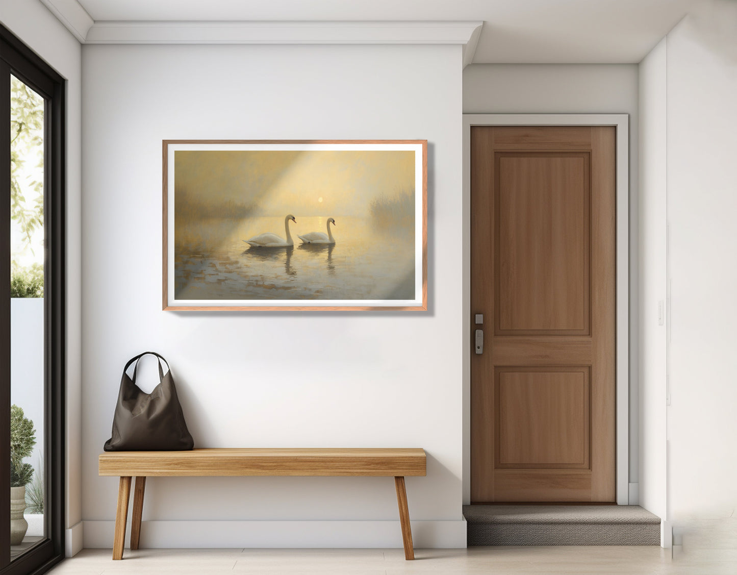 Misty Swan Lake African American canvas print view 83