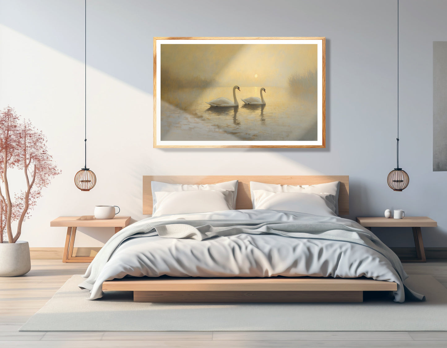 Misty Swan Lake African American canvas print view 75