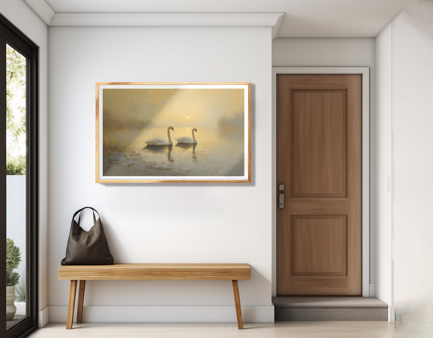 Misty Swan Lake African American canvas print view 77