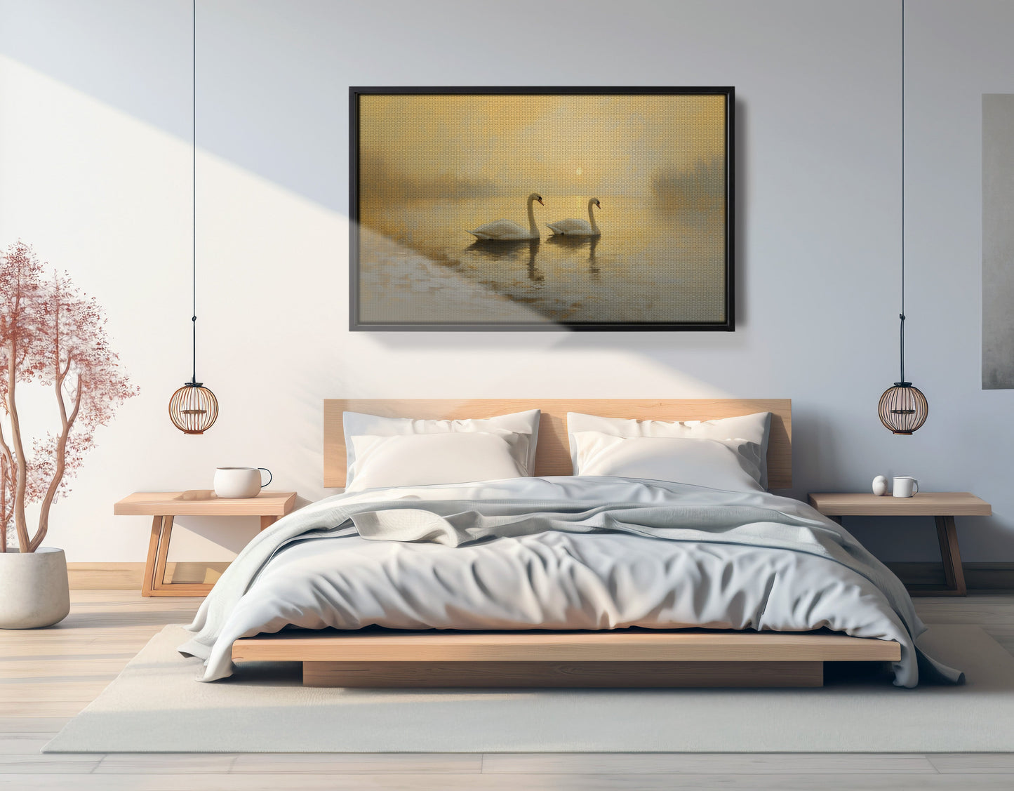 Misty Swan Lake African American canvas print view 27