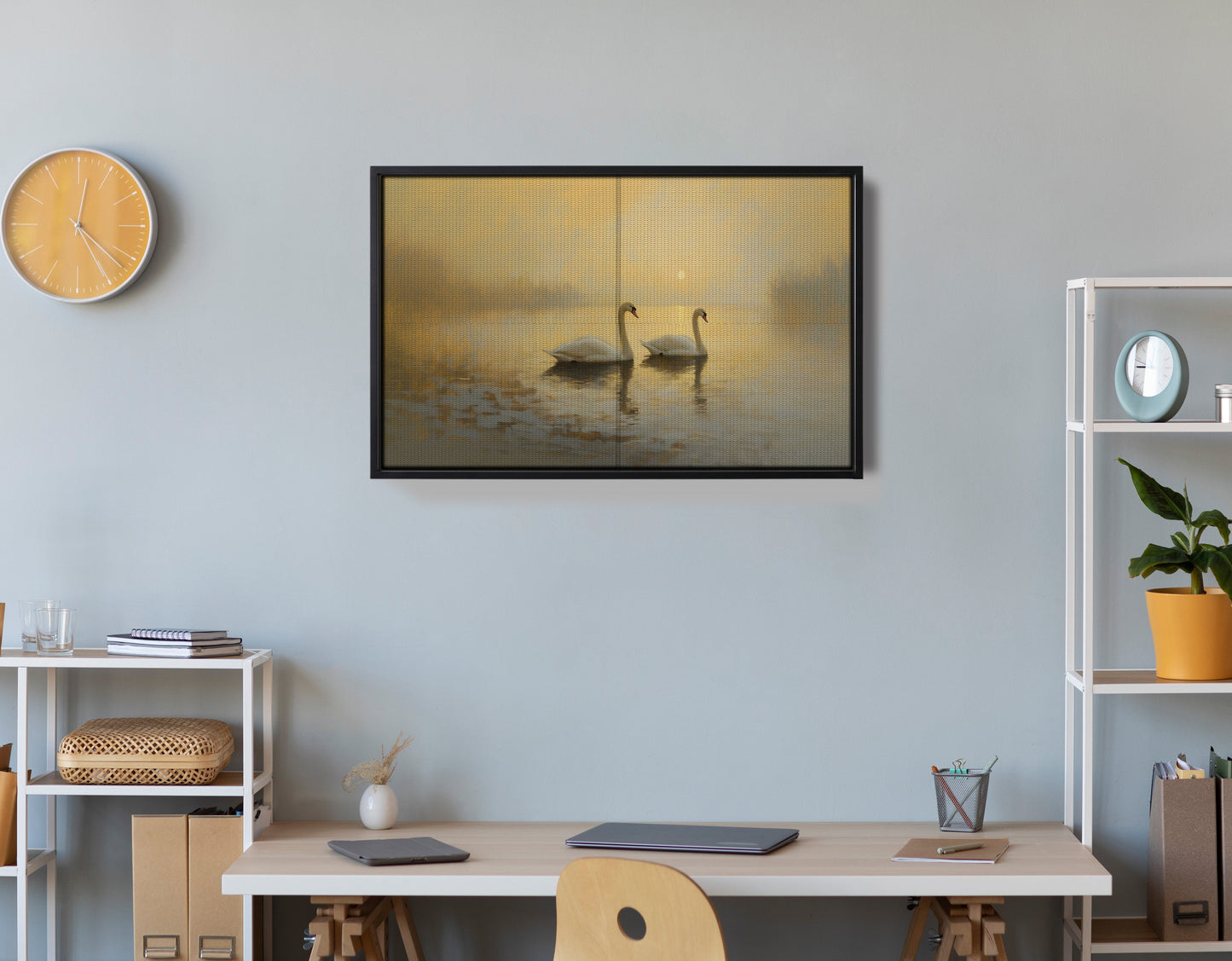 Misty Swan Lake African American canvas print view 30