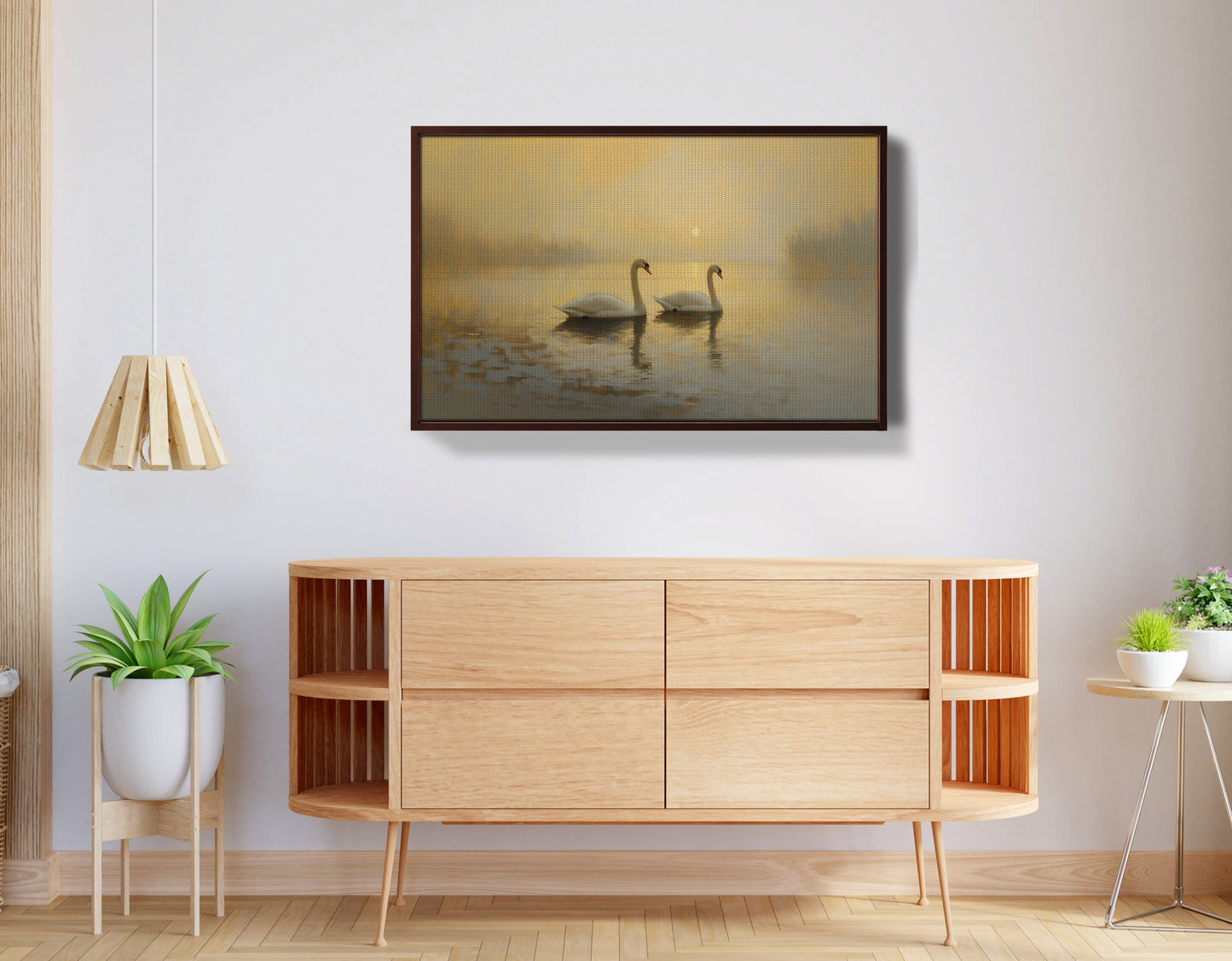 Misty Swan Lake African American canvas print view 32
