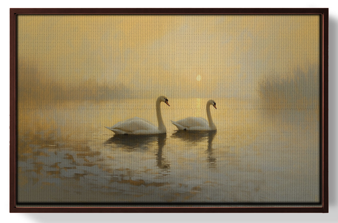 Misty Swan Lake African American canvas print view 31